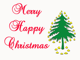 Naklejka na ściany i meble merry happy christmas text greeting card template