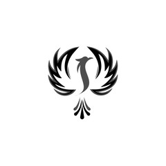 Modern Phoenix Logo Illustration In White Isolated Background, icon symbol business,