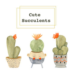 Watercolor illustration of a cactus in a set pot. Hand-drawn with watercolors and suitable for all types of design