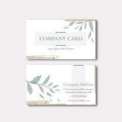 Minimalist business cards with botanical frame