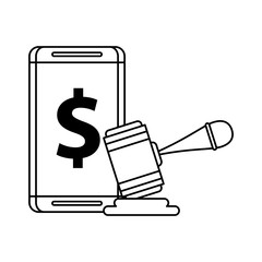 smartphone with dollar money symbol