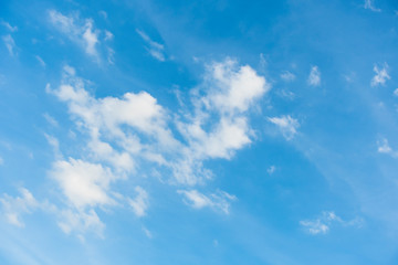 The picture of a blue sky and white clouds scattered.