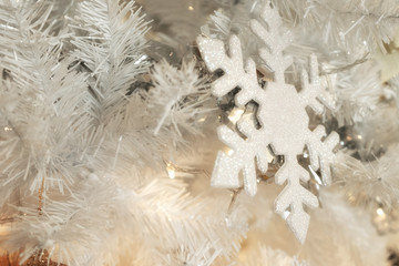 Snowflake festive Christmas background.