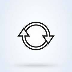 Refresh and circle symbol. line art Simple modern icon design illustration.