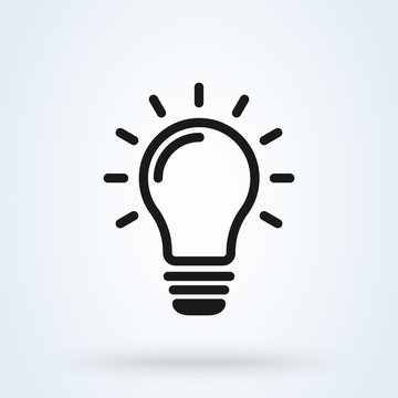 invention and light bulb, Simple modern icon design illustration.