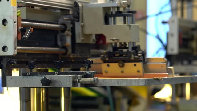 Silk screen printing process at the factory