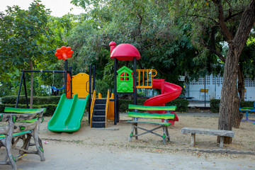 Colorful playground in the park.