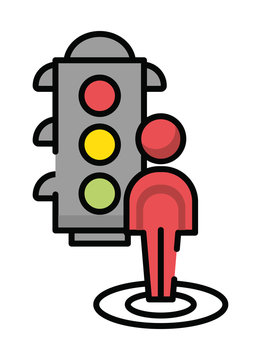 recommend clip art: pedestrian silhouette walker with semaphore