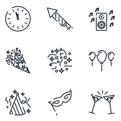 Party set icon template color editable. Party pack symbol vector sign isolated on white background icons vector illustration for graphic and web design.