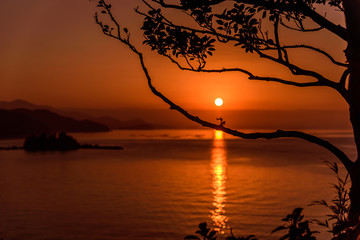 福岡県糸島市の夕焼け（加布里公園より）