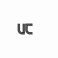 Initial outline letter UC style template	