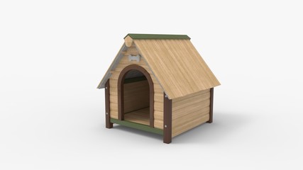 Obraz na płótnie Canvas 3d rendering of a dog house isolated in a studio background