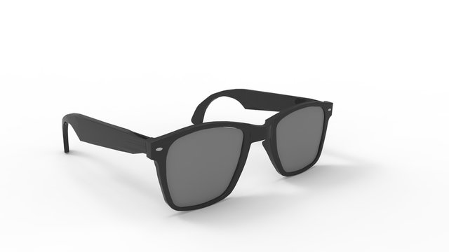 3d rendering of sunglasses isolated in a white studio background