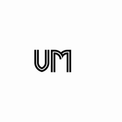 Obraz premium Initial outline letter VM style template 