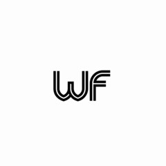 Initial outline letter WF style template	