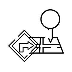 paper map guide with traffic signal icon