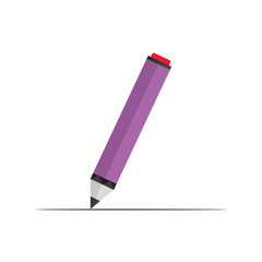 Pencil icon on a white background, vector illustration element.