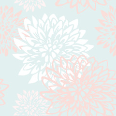 Abstract chrysanthemum flowers seamless pattern.