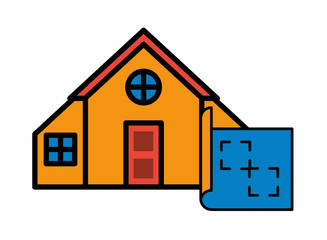 house front facade and plane document