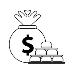 money bag economy isolated icon