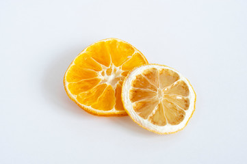 dryed orange isolated white background