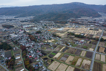 The aerial view of Niigata and Nagano