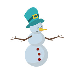 merry christmas snowman character icon