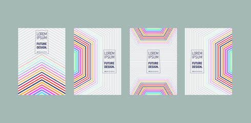 Minimal poster covers design. Geometric halftone gradients. Abstract background