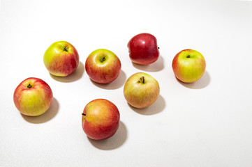 apples on white texture background