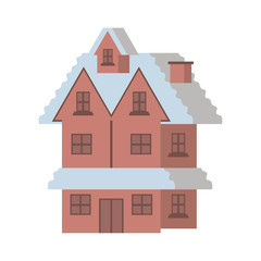 house with snow isolated icon