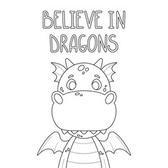 Cute cartoon dragon.