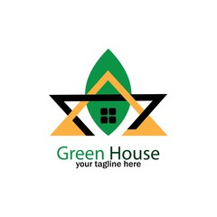 Naklejka premium Green House logo Design vector, Nature House Logo