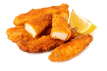 Chicken nuggets isolated on white background. fast food