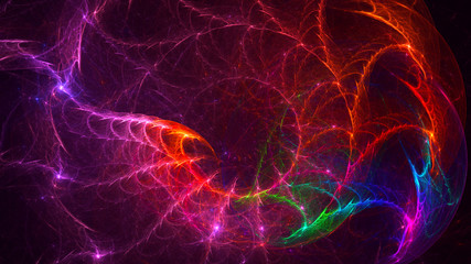 3D rendering abstract red fractal light background