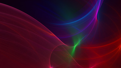 3D rendering abstract red fractal light background