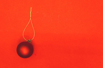 The christmas ball in the red scene