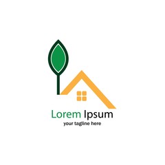 Green House logo Design vector, Nature House Logo
