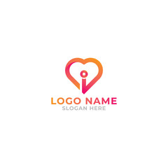 Love technology logo design template full vector EPS 10