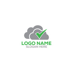 cloud/cloud check logo design template full vector EPS 10