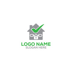 home/security/home check logo design template full vector design