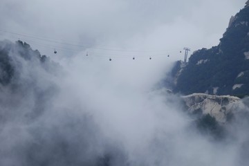 clouds over mountains