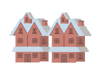 house with snow isolated icon