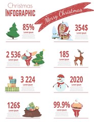 Winter Holidays Seasonal Sales a Flat Infographics