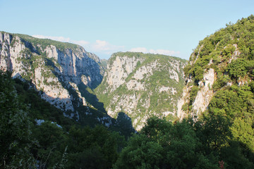Fototapeta na wymiar View of Vikos Gorge from Monastery of Agia Paraskevi Monodendri Greece