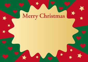 キラキラクリスマスカードハートパターン4