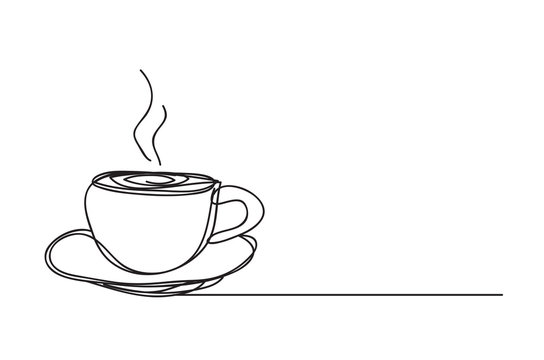 coffee cup ,line drawing style, vector design