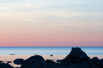 Calm ocean during sunset