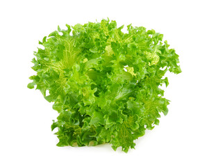 green frillice iceberg lettuce isolated on white background