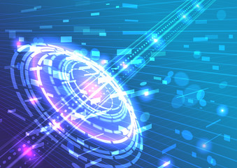 青のサイバーデジタル背景素材イメージ