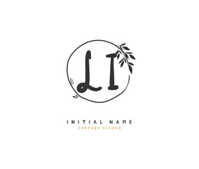 L I LI Beauty vector initial logo, handwriting logo of initial signature, wedding, fashion, jewerly, boutique, floral and botanical with creative template for any company or business.